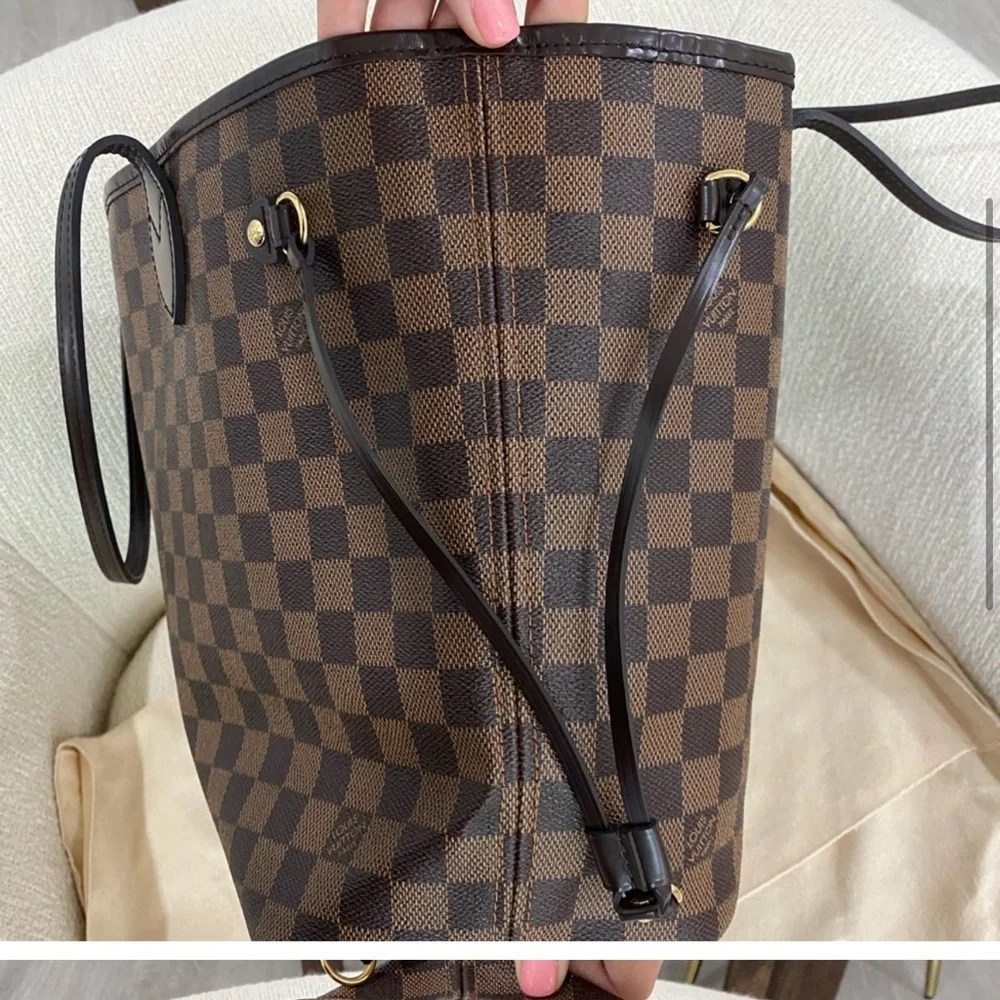Authentic Louis Vuitton Neverfull MM damier ebene ballerina pink interior - Picture 9 of 16